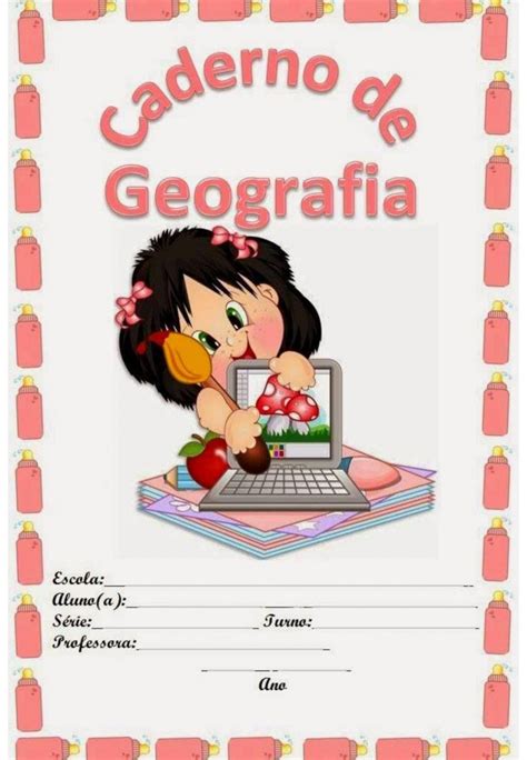 Capa De Caderno Colorido De Geografia Atividades Para A Educação
