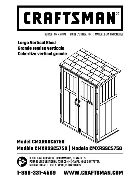 Craftsman Cmxrssc2550 Storage Shed Installation Guide
