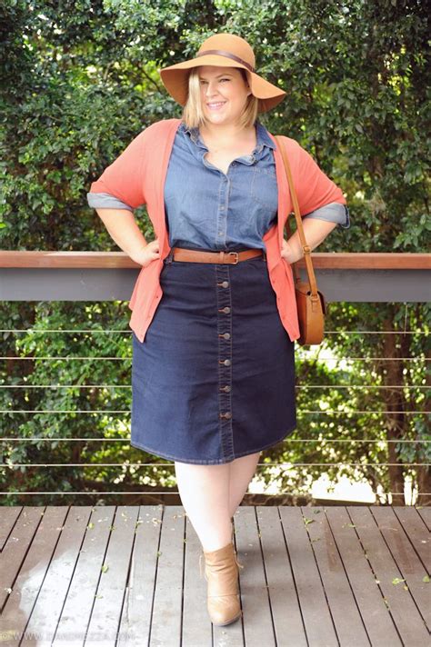 9 Stylish Plus Size Button Front Skirt Outfit Ideas Ropa Faldas Y Estilo
