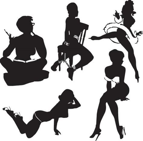 Sexy Female Silhouette Vector Free Vector 4vector