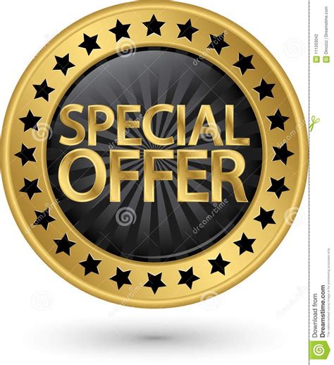 Special Offer Golden Sign Vector Illustration Stock Vector