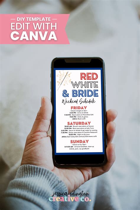 Fourth of July Bachelorette Party Digital Itinerary Template - Etsy