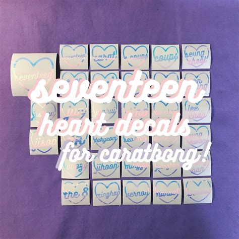Seventeen Heart Holographic Lightstick Decal Sticker Etsy