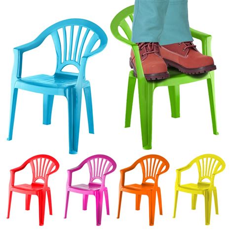 Kids Plastic Chairs Stackable Nursery Coloured Party Play Garden Indoor