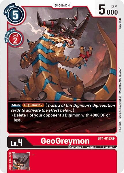 Geogreymon Bt 04 Great Legend Digimon Cardtrader