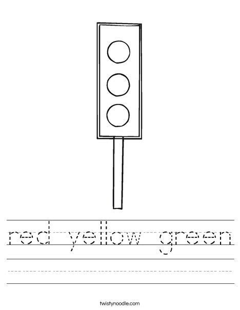 A Traffic Light Worksheet With The Words Hey Yellow And Red On It