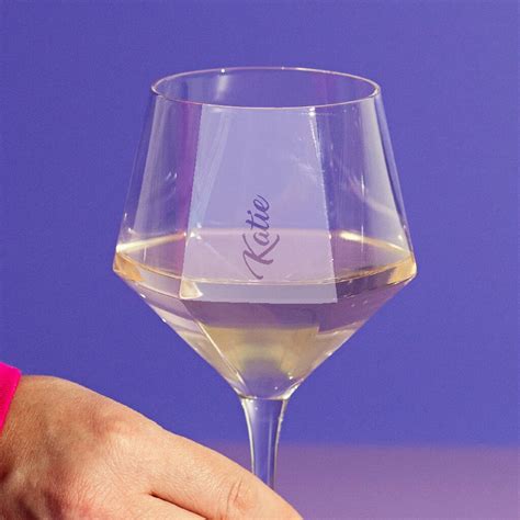 Personalised Hexagonal Wine Glass By Becky Broome