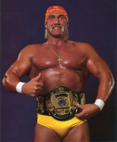Hulk Hogan With The Wwe Wwf World Heavyweight Championship The Winged Eagle Gold Belt Hulk