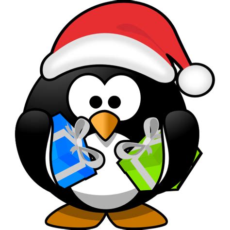 Penguin With Santa Hat Clipart Svg