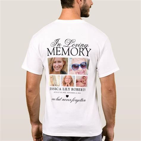 5x Picture In Loving Memory T Shirt Zazzle Memory Shirts In Loving