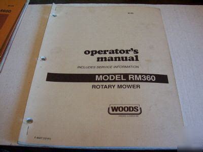 Original operators manual for woods RM360