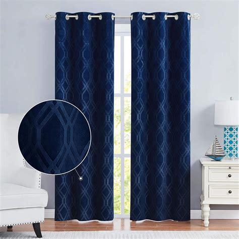 Nottingson Home Navy Blue Velvet Curtains 96 Living Room