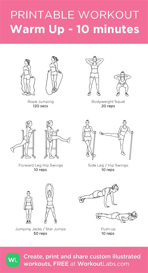 Warm Up 10 Minutes Workout Warm Up Gym Workout Guide Gym Workout Plan For Women