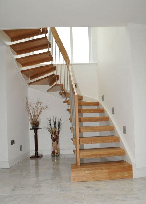 Enjoyable Curved Open Staircase With Wooden Steps Stairs As Well As