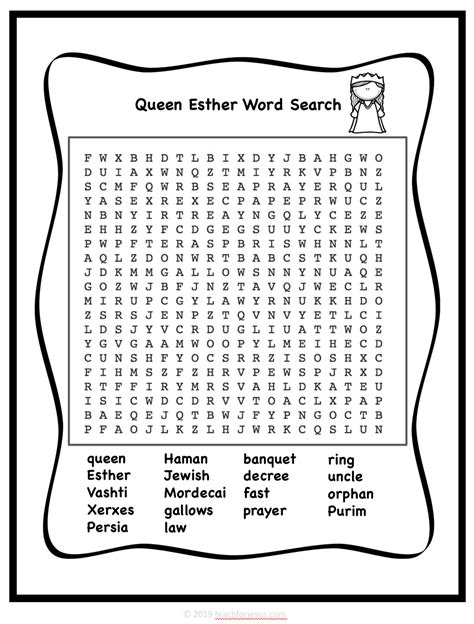 Queen Esther Word Search Freebie Amped Up Learning
