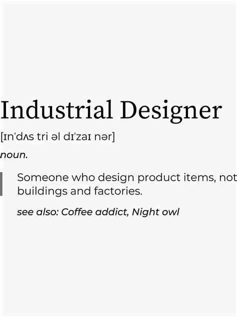 Industrial Designer Funny Definition Sticker For Sale By