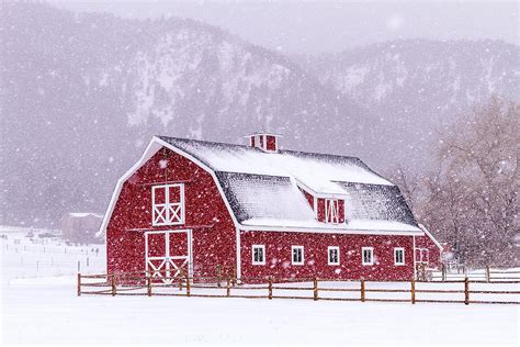 Snowy Red Barn Photograph By Teri Virbickis Fine Art America