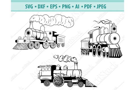 Steam Train Svg Eps Steam Engine Svg Train Clipart Locomotive Svg Train