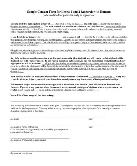 Free 8 Sample Survey Consent Forms In Pdf Ms Word