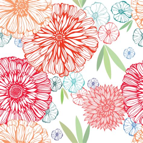 Vivid Flower Pattern Design Vector Graphic 03 Vector Flower Free Download