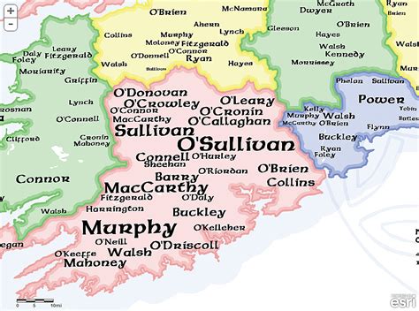Ireland Map Surnames