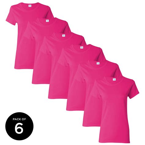 Gildan Women Pink T Shirts Value Pack Shirts For Women Single Or Pack Of 6 Or Pack Of 12 Cute