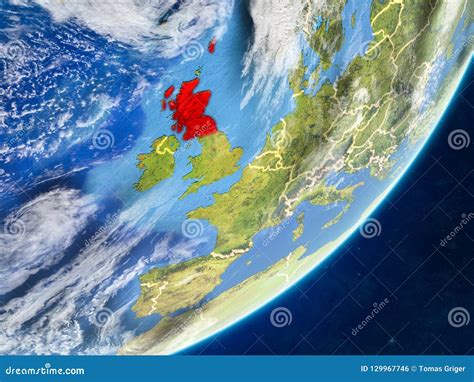 Scotland On Earth From Space Stock Illustration Illustration Of