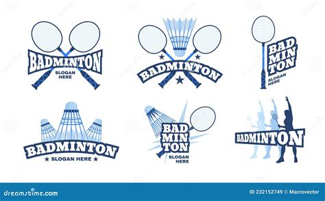 Badminton Logo Designs Template Cartoon Vector CartoonDealer Com