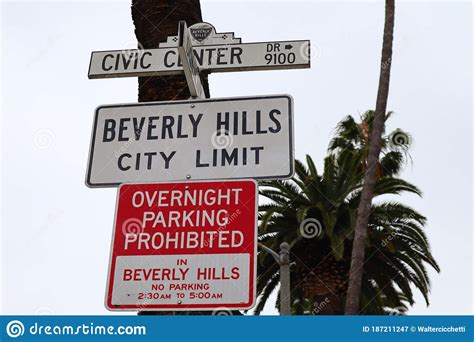 Beverly Hills City Limit Sign Los Angeles County California