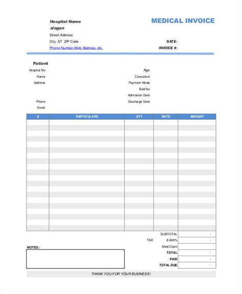 Hospital Bill Format In Excel Excel Templates