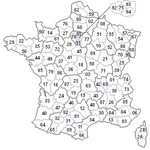 La numérotation des départements français est l'attribution d'un numéro à chaque département de la france, généralement à sa création et selon les époques, à des fins de gestion telles que la codification des adresses postales ou l'immatriculation des véhicules. Carte de france a colorier avec departement - tout degorgement