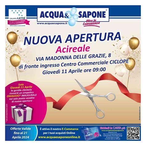 Volantino Acqua E Sapone Sicilia Nuova Apertura Acireale Dal Al Aprile