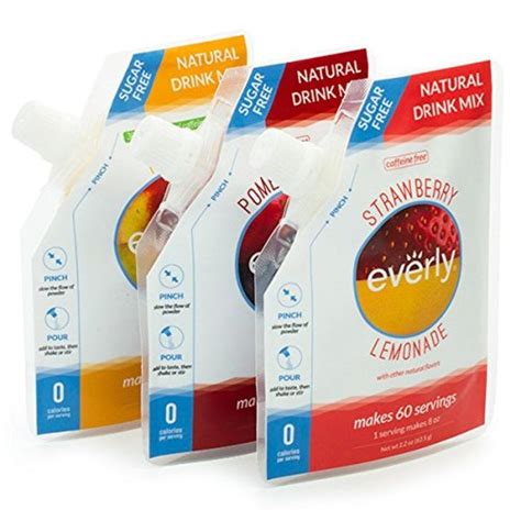 Everly Hydration Pouch Variety Pack Natural Powdered Drink Mix 90