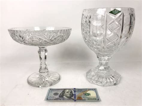 If you use one of these and buy something, slumber. Pair Of Large Footed Crystal Bowls - One Has Shannon ...