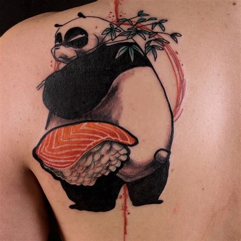 The shoulder blade is a very uncommon place to wear a tattoo. Disturbed Panda Shoulder Blade tattoo | Best Tattoo Ideas ...