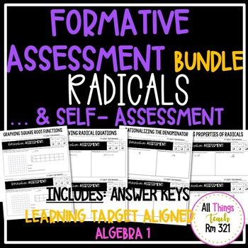 Formative is your digital home for creating questions, delivering them to students and watching results in real time. **NEW Radicals FORMATIVE ASSESSMENT Bundle + Answer Keys ...