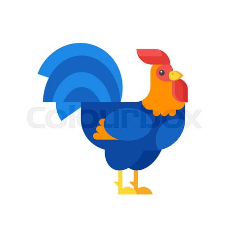 Vector Flat Style Illustration Of Rooster Stock Vector Colourbox