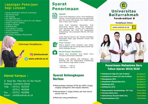 Brosure Leaflet Penerimaan Mahasiswa Baru Universitas Baiturrahmah