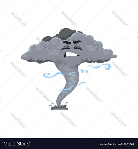 Cartoon Tornado Character Storm Whirlwind Twister Vector Image