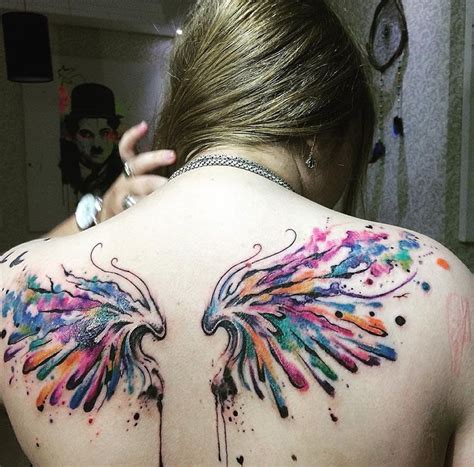 Watercolor Wings Wings Tattoo Wing Tattoos On Back Feather Tattoos
