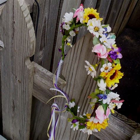 Hippie Flower Crown Sunflower Daisy Head Wreath Country Bride