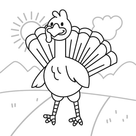 Premium Vector Hand Drawn Turkey Outline Illustration