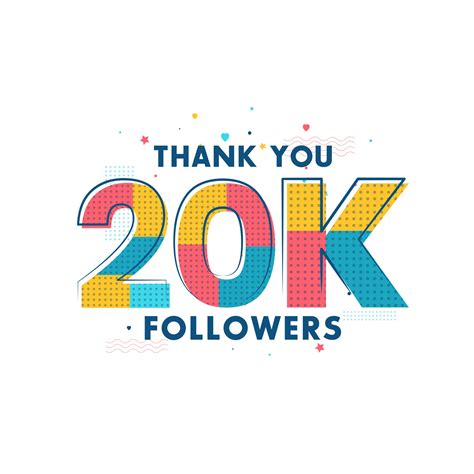 Thank You 20k Followers Celebration Greeting Card For 20000 Social