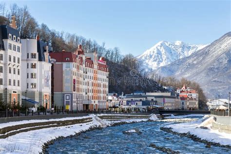 Ski Resort In The Valley Rosa Khutor Sochi Russia Editorial Stock