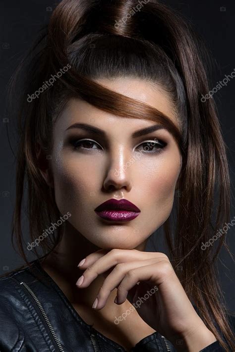 Girl With Dark Lips Stock Photo By ©svetography 104285120