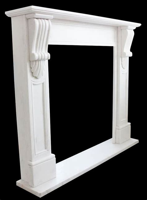 ✅ transform your living room; White Marble Fireplace Mantel Surround Simple Clean Design ...
