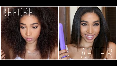 How To Straighten Thick Curly Hair Youtube