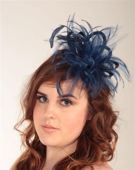 navy blue feather small fascinator hat abbie maighread stuart millinery