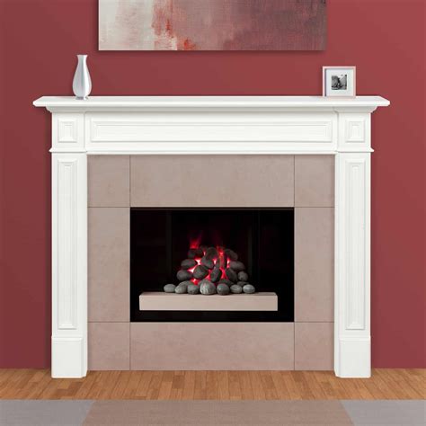 Pearl Mantels 525 48 48 In The Mike Fireplace Mantel Mdf Paint White