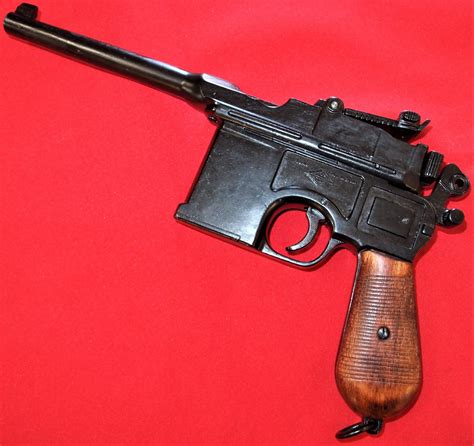 Replica Denix Ww1 Ww2 Mauser Model 1896 C96 Pistol M 1024 Wood Jb